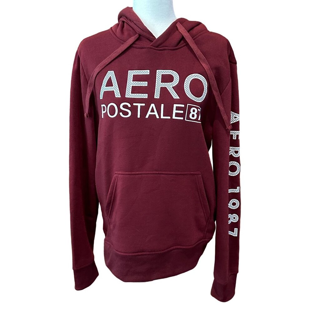 Aeropostale Burgundy Hoodie Sweatshirt M